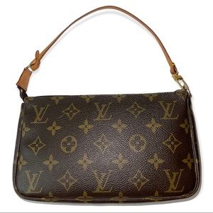 LOUIS VUITTON Monogram Pochette AR1928 with gold chain strap – LuxuryPromise